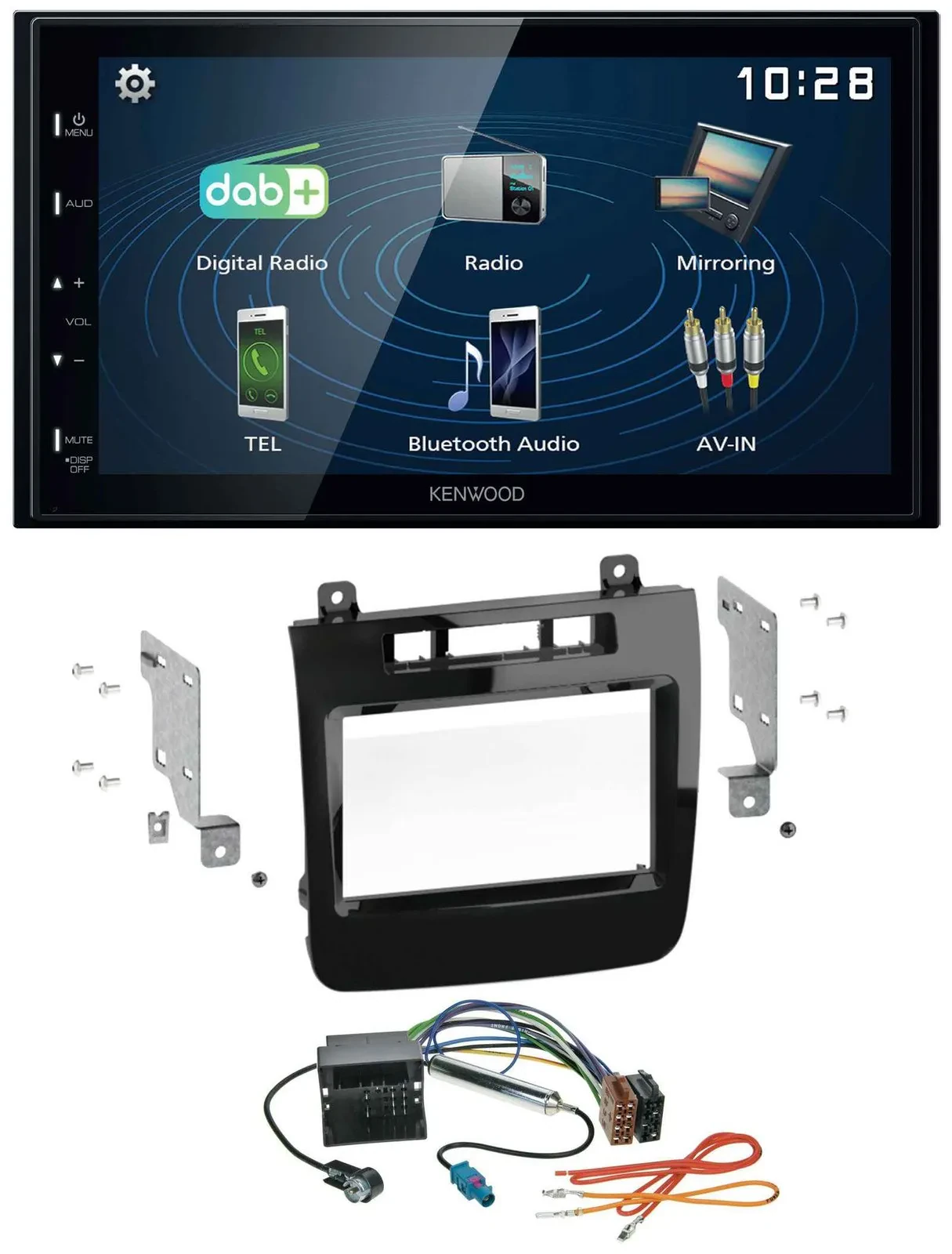 Kenwood 2DIN Bluetooth MP3 USB DAB Autoradio für VW Touareg (2010-2014)