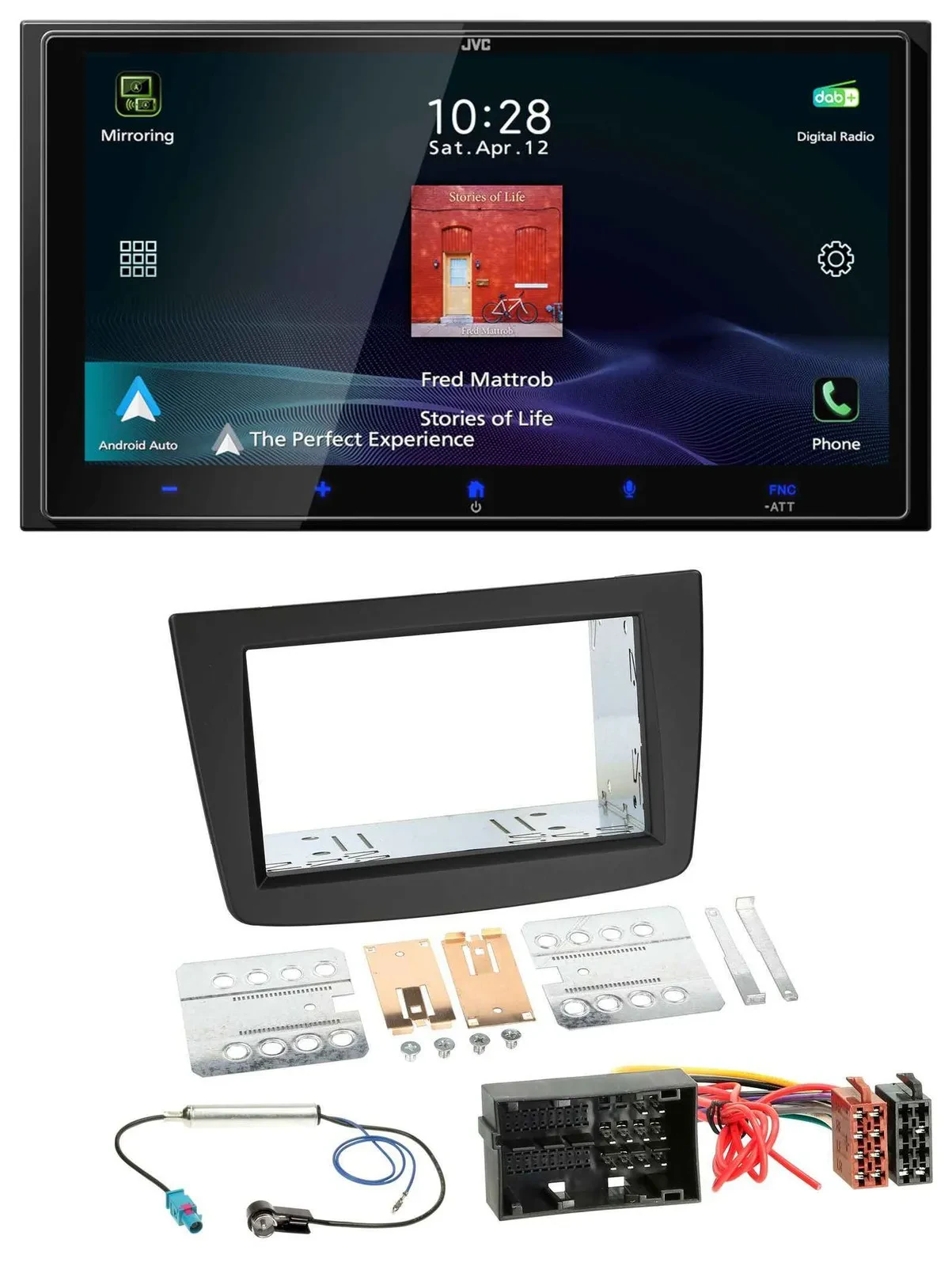 JVC USB Bluetooth 2DIN DAB MP3 Autoradio für Alfa Romeo Mito 955 ab 14 schwarz