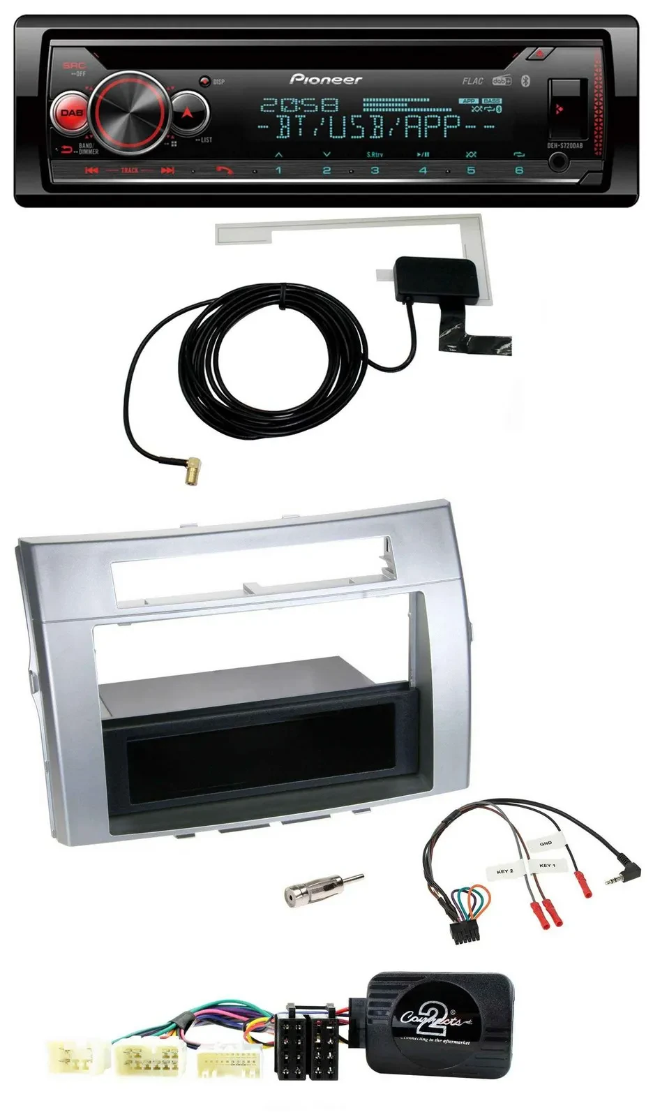 Автомагнитола для Toyota Corolla Verso Pioneer DAB, CD, USB, Bluetooth, поддержка кнопок на руле