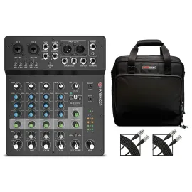 Harbinger LV8 8Channel Analog Mixer With Gator Mixer Bag and Cables
