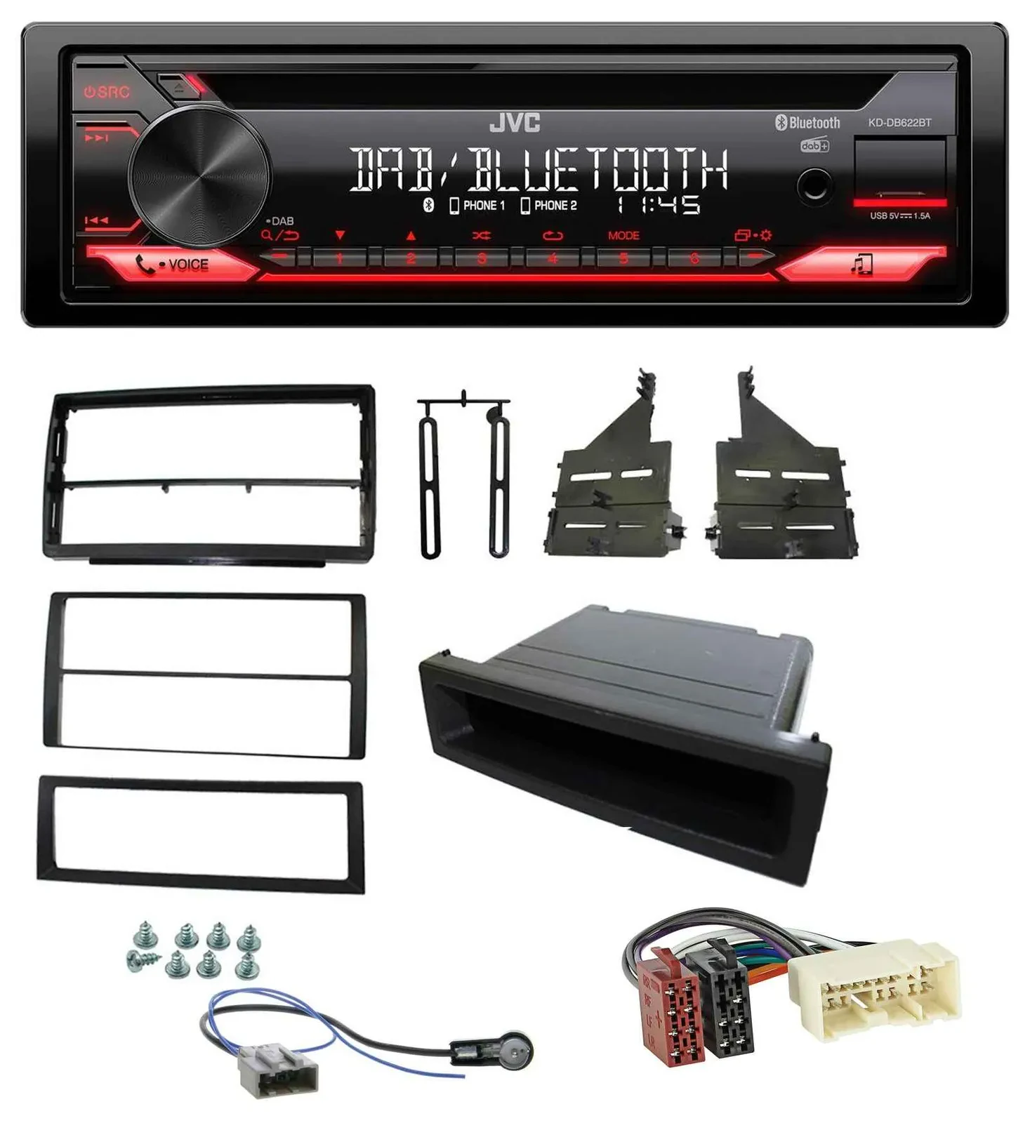 Автомагнитола для Nissan Altima (L31, 2005–2006) JVC CD, DAB, USB, Bluetooth, MP3