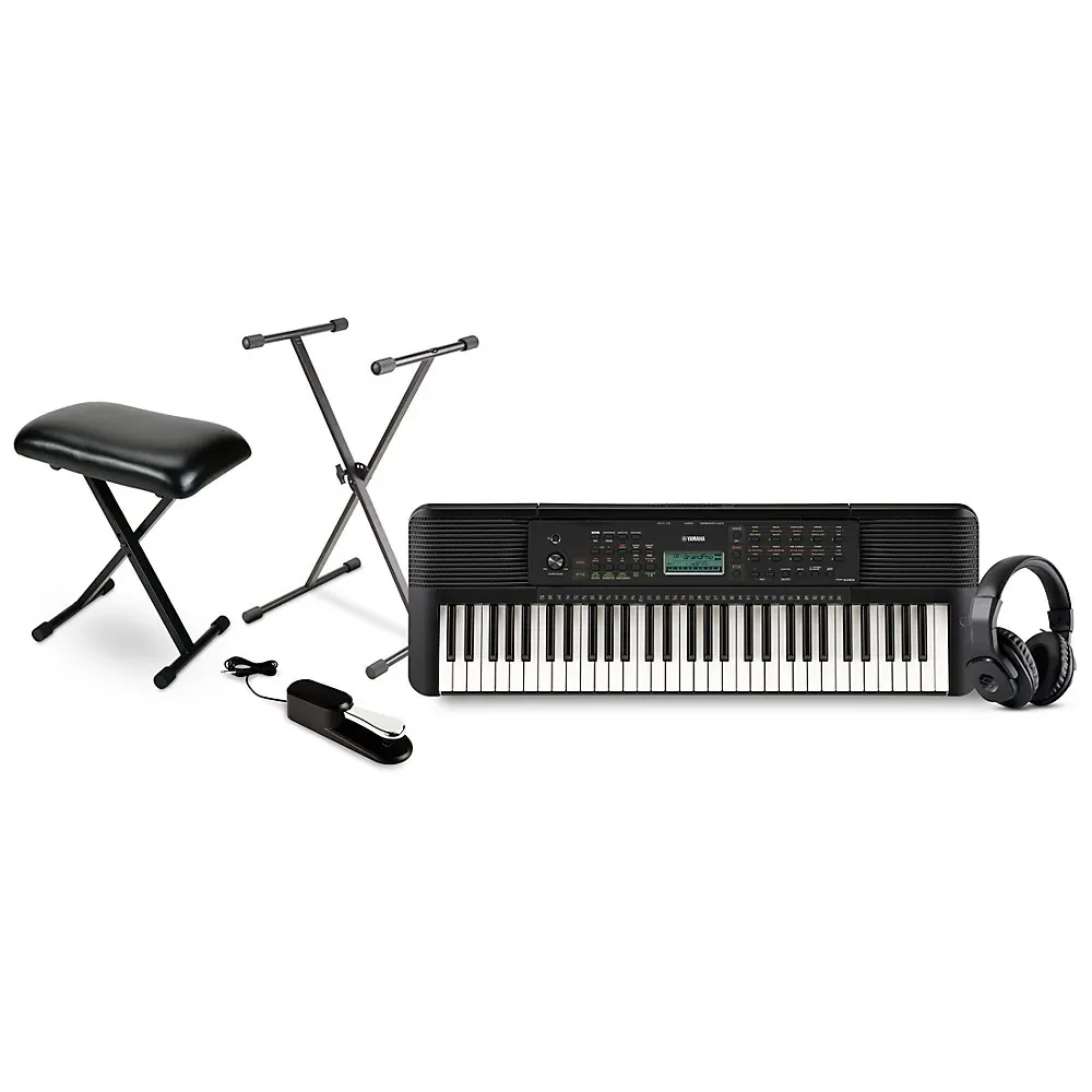 Yamaha PSRE283 61Key Portable Keyboard Essentials Bundle