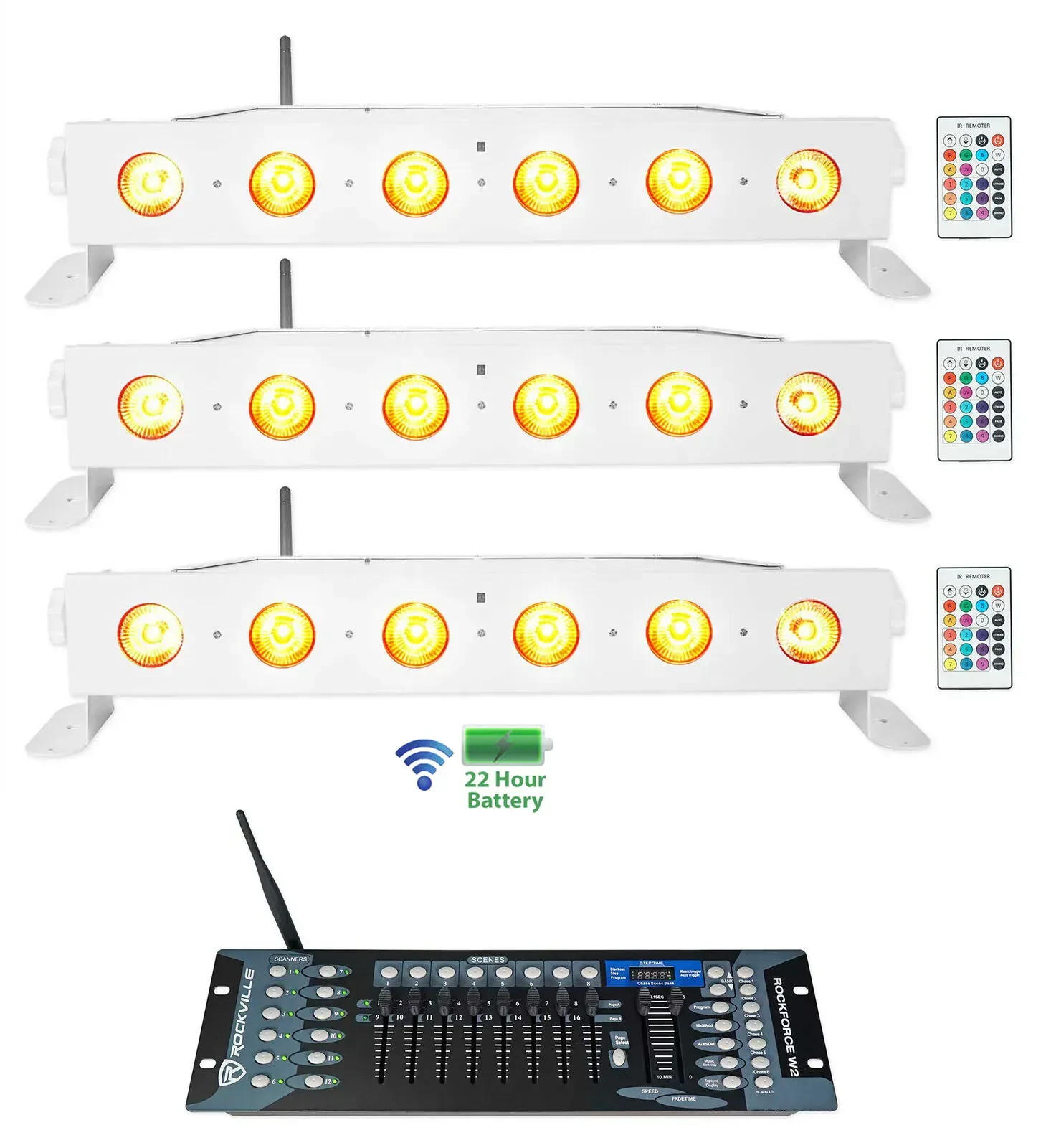 Светодиодный прибор Rockville BEST STRIP 60 White с DMX-контроллером (3 штуки)