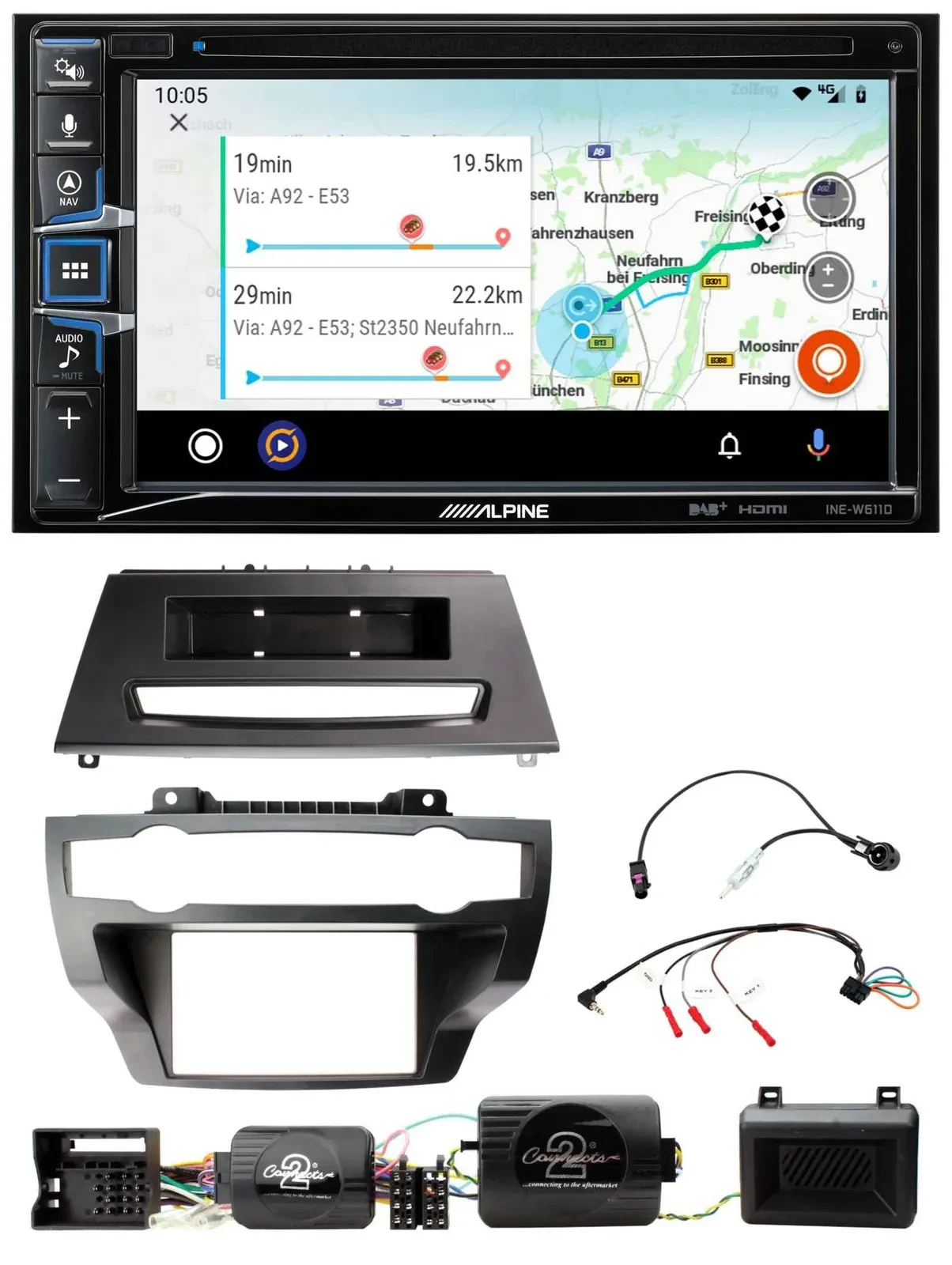 Автомагнитола для BMW X5/X6 (E70/E71, 2007–2013) Alpine 2DIN, навигация, Bluetooth, DAB, USB, поддержка кнопок на руле, TMC