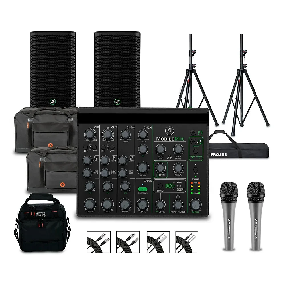 Mackie MobileMix 8-Channel USB-Powerable Mixer w/Pair of Thrash212 GO Speakers