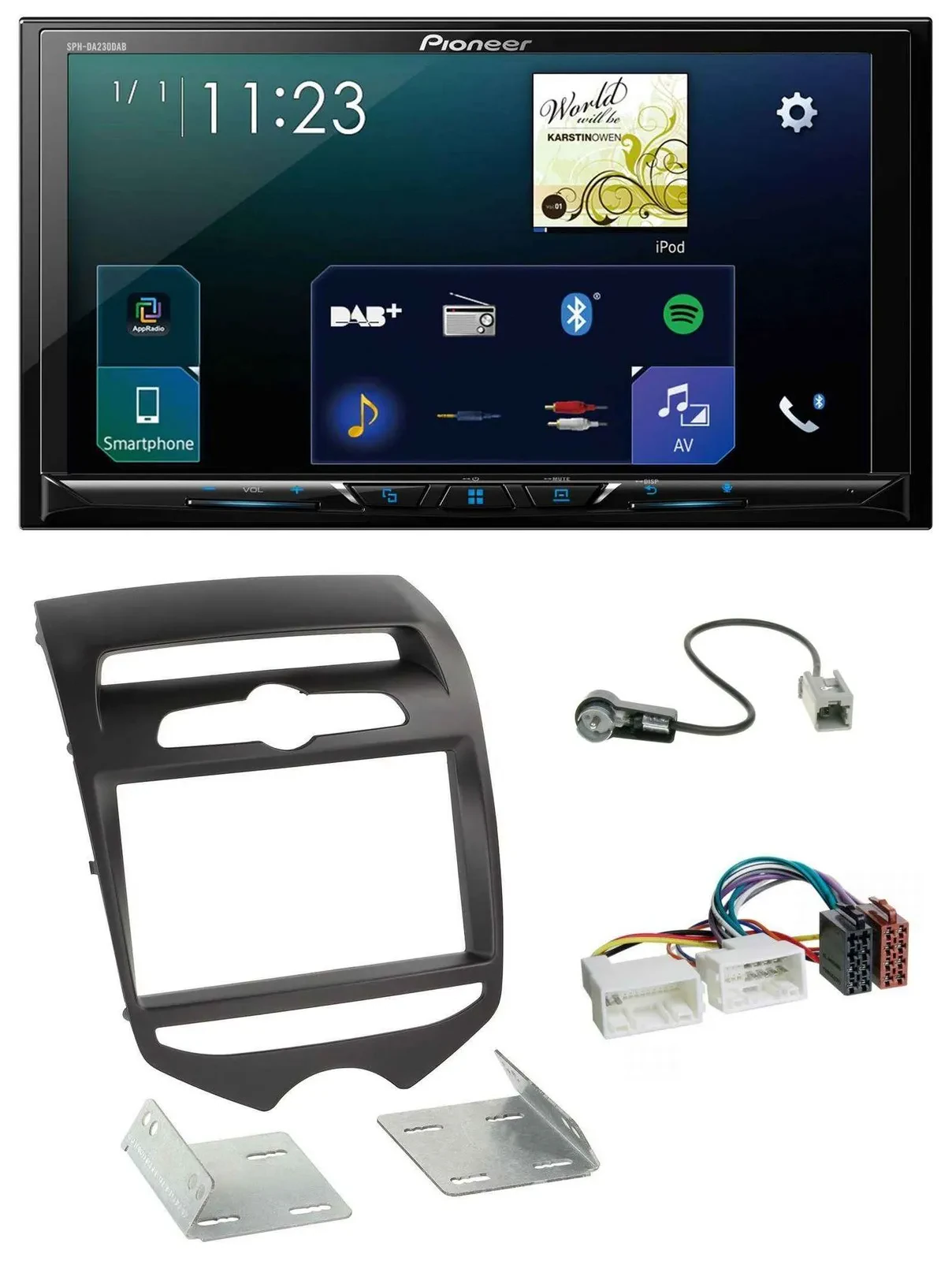 Автомагнитола Pioneer для Hyundai ix20 (с 2010, ручной климат-контроль) 2DIN, Bluetooth, USB, DAB