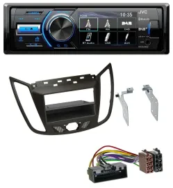 JVC Bluetooth MP3 USB DAB Autoradio für Ford C-Max / Kuga - dunkelbraun