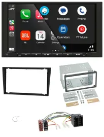 Автомагнитола JBL 2DIN USB MP3 Bluetooth AUX для Opel Corsa C, Meriva, Signum, Vectra B