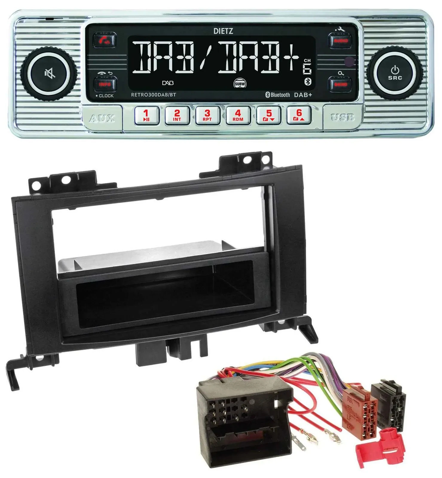 Dietz Bluetooth MP3 DAB USB Autoradio für Mercedes Sprinter ab 06 schwarz