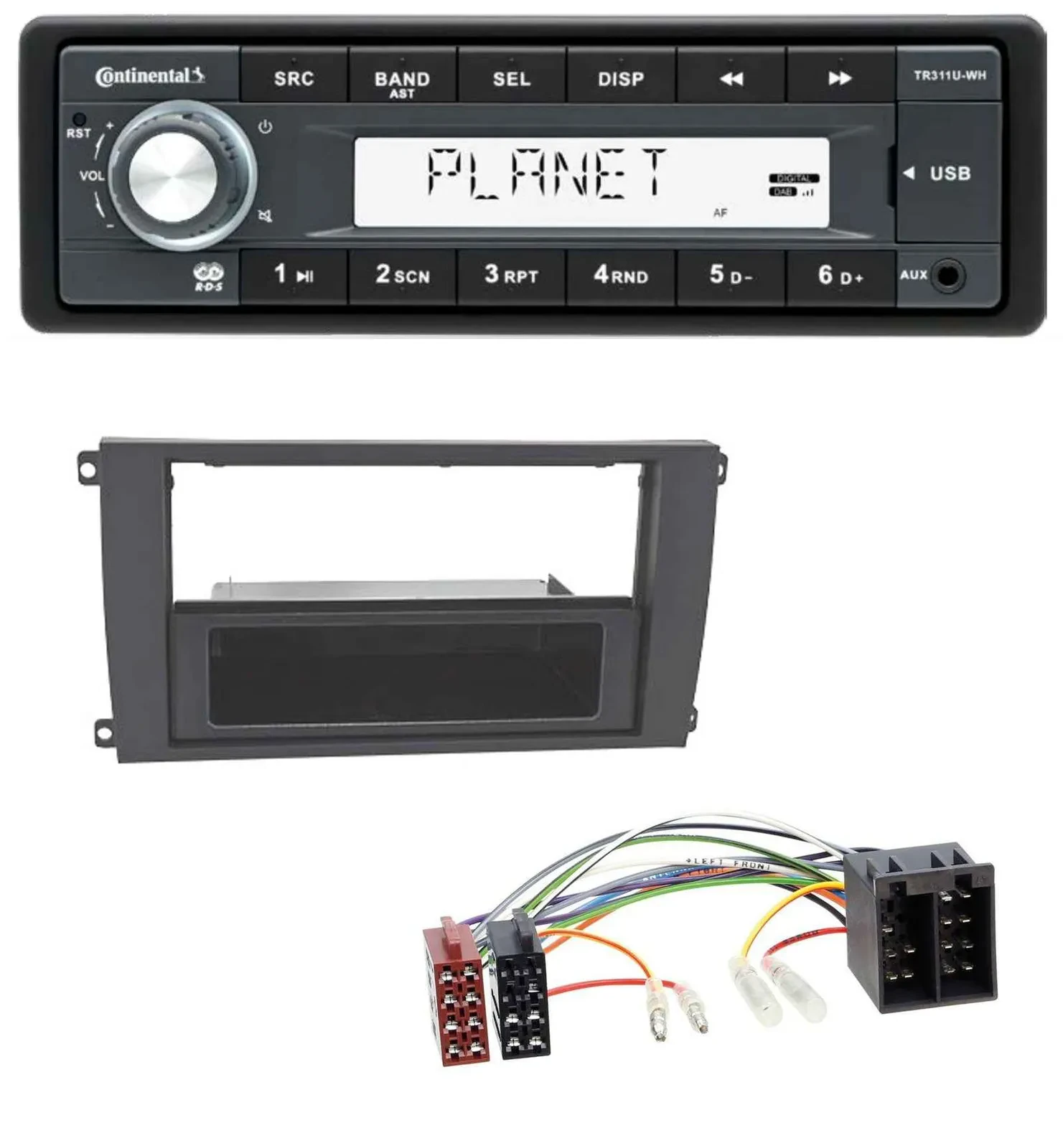 Continental USB MP3 AUX 1DIN Autoradio für Porsche Cayenne (2002-2007)