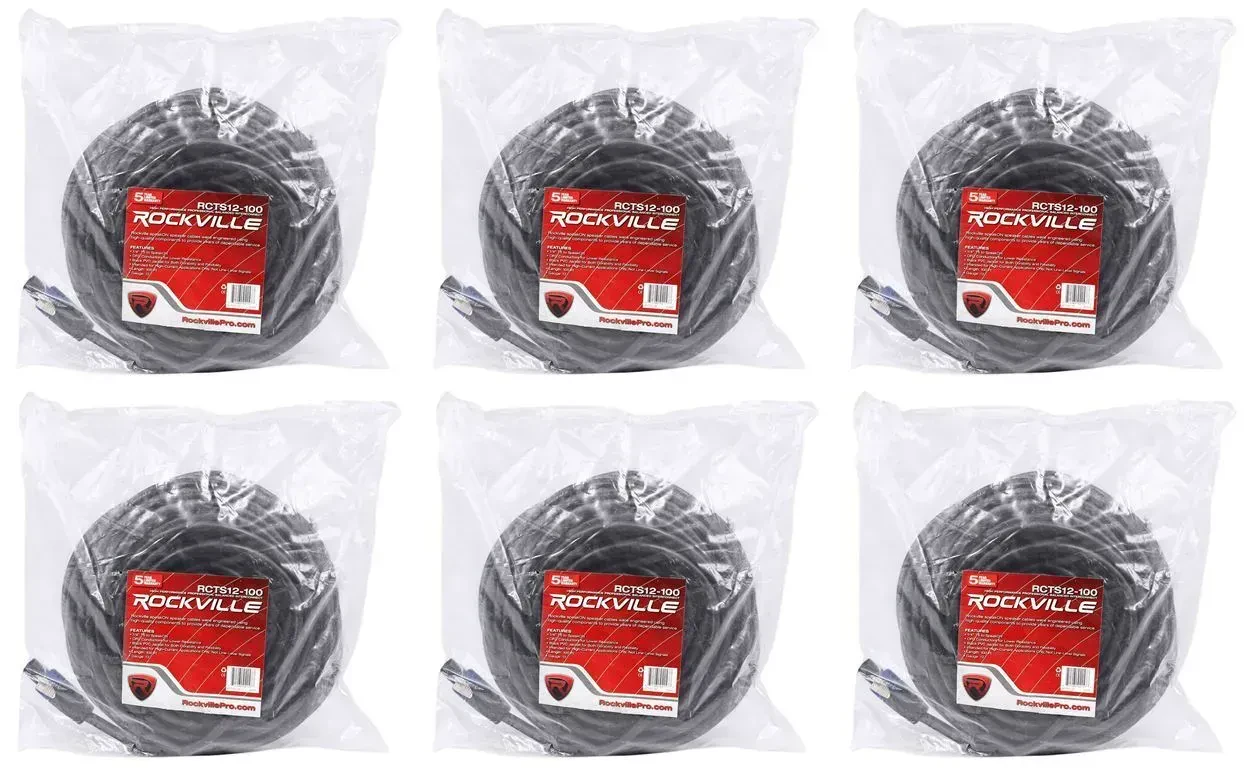 Спикерный кабель Rockville RCTS12100 Black 30.5 м (6 штук)