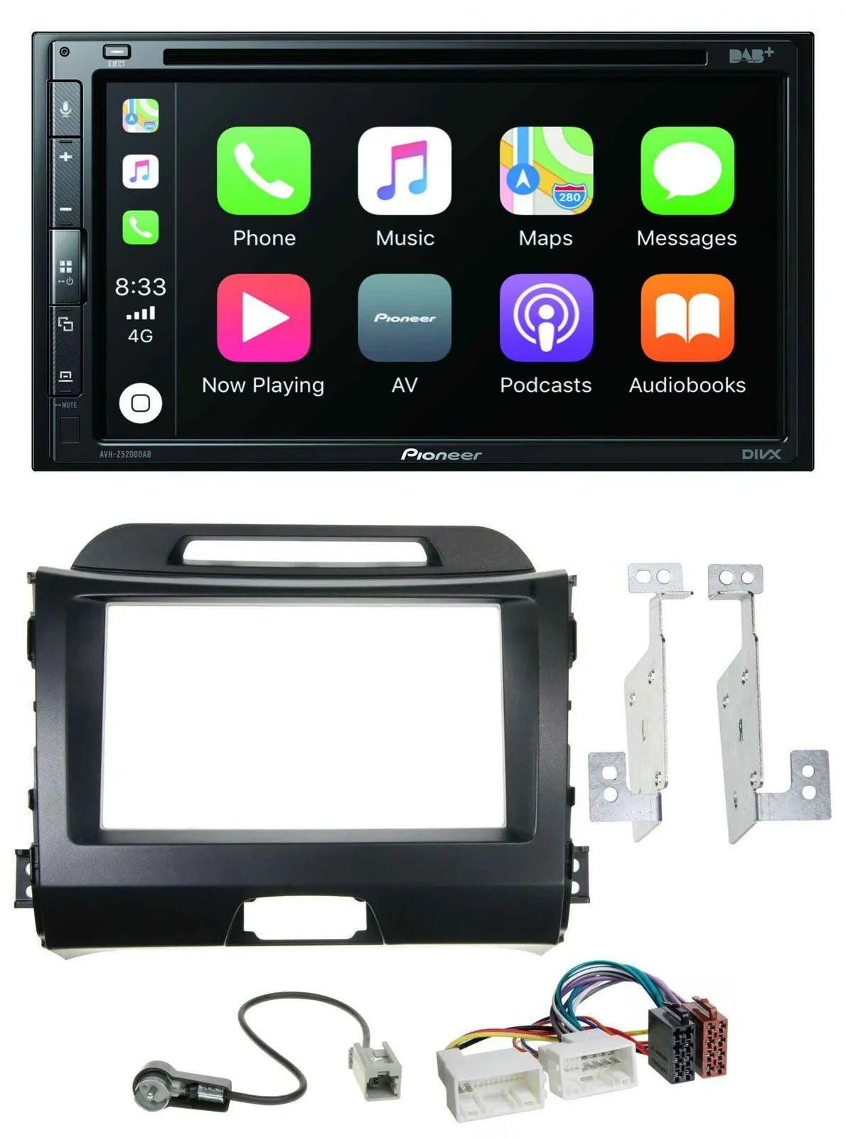 Pioneer DVD 2DIN MP3 DAB Bluetooth USB Autoradio für Kia Sportage 3 10-15 SL sch