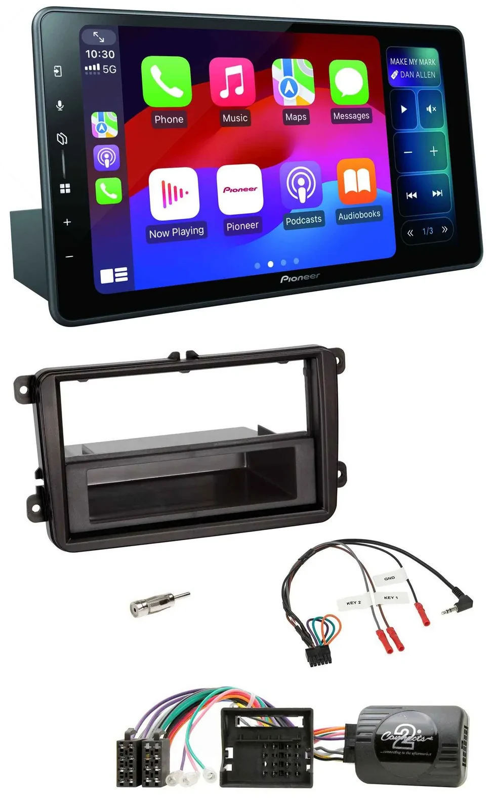 Pioneer Bluetooth DAB Lenkrad USB Autoradio für Skoda Fabia 5J 2007-2014