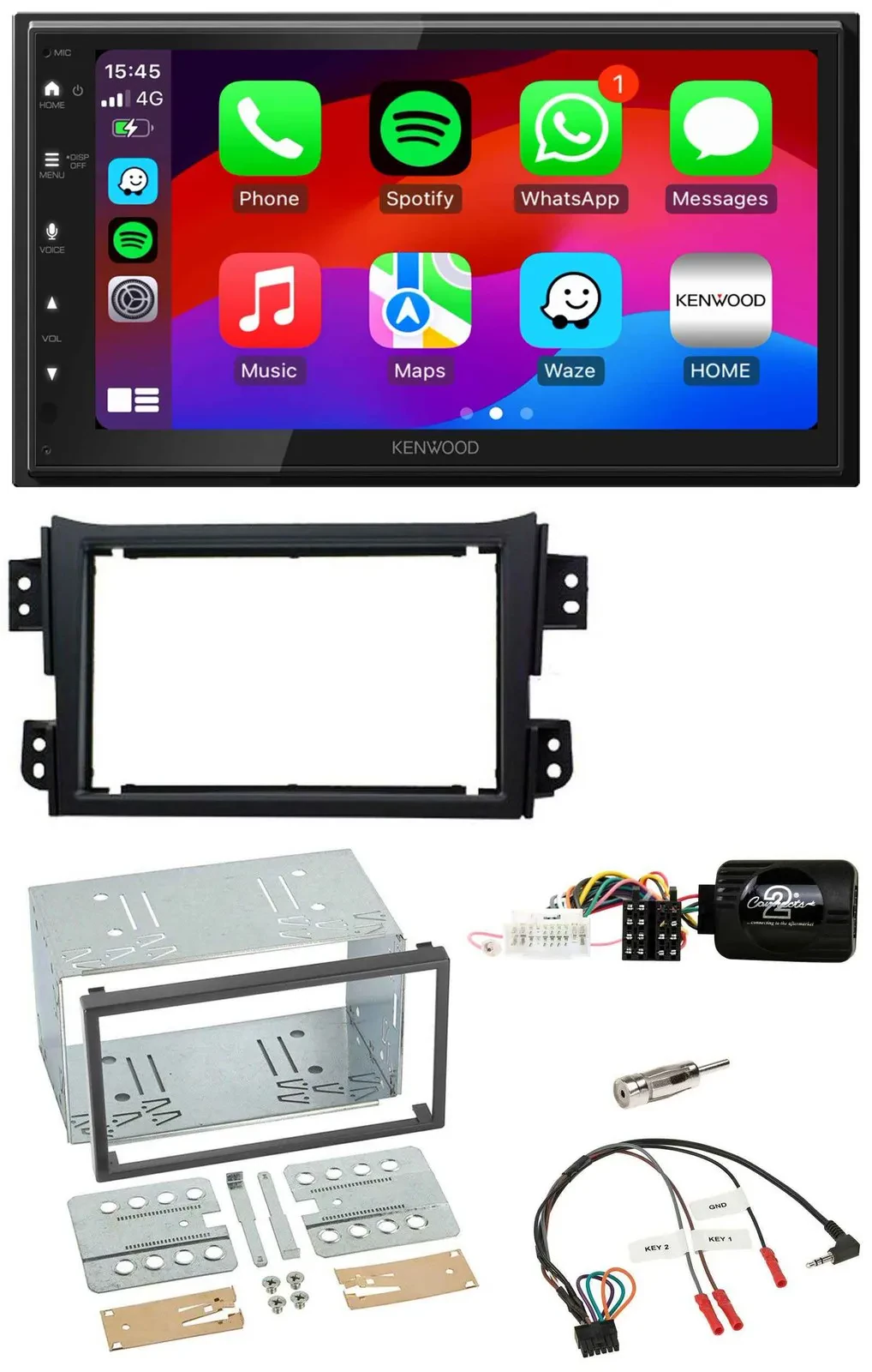 Kenwood Lenkrad USB DAB 2DIN Bluetooth Autoradio für Opel Agila B Suzuki Splash