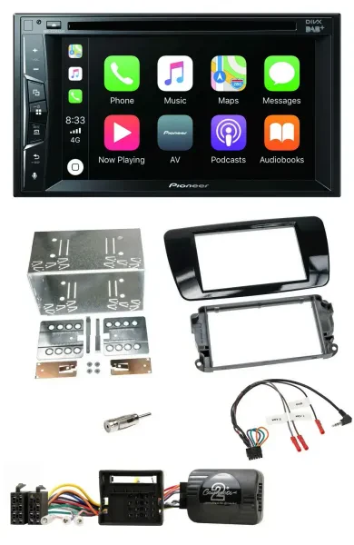 Pioneer Lenkrad USB DVD Bluetooth DAB 2DIN Autoradio für Seat Ibiza ab 08 Klavie
