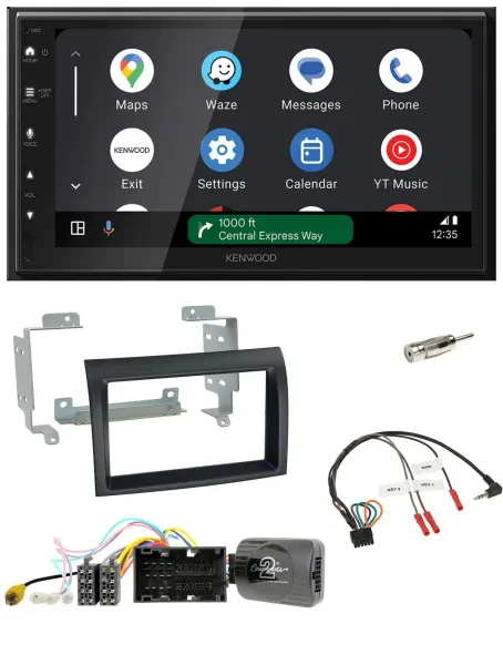 Kenwood DAB Bluetooth USB Lenkrad 2DIN Autoradio für Citroen Jumper ab 14 schwar