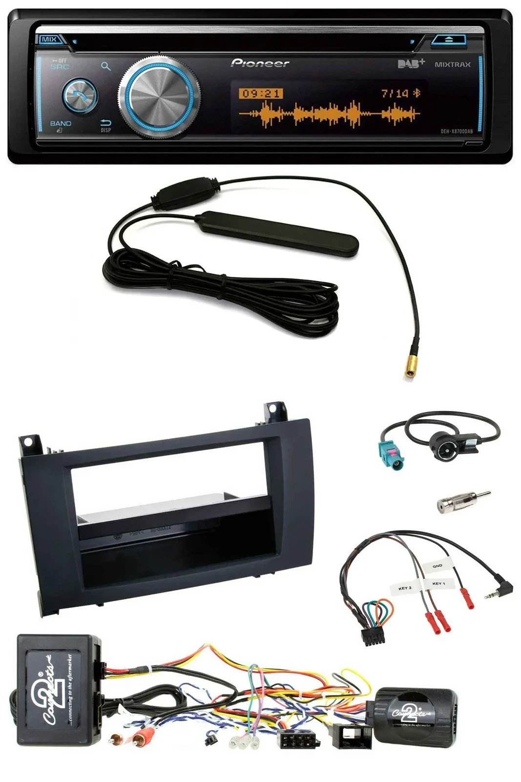 Pioneer CD USB Bluetooth DAB Lenkrad Autoradio für Mercedes SLK R171 04-11 aktiv