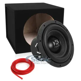NVX VCW102v3 1000W RMS 2-ohm 10" Subwoofer + Sealed Enclosure and Speaker Wire