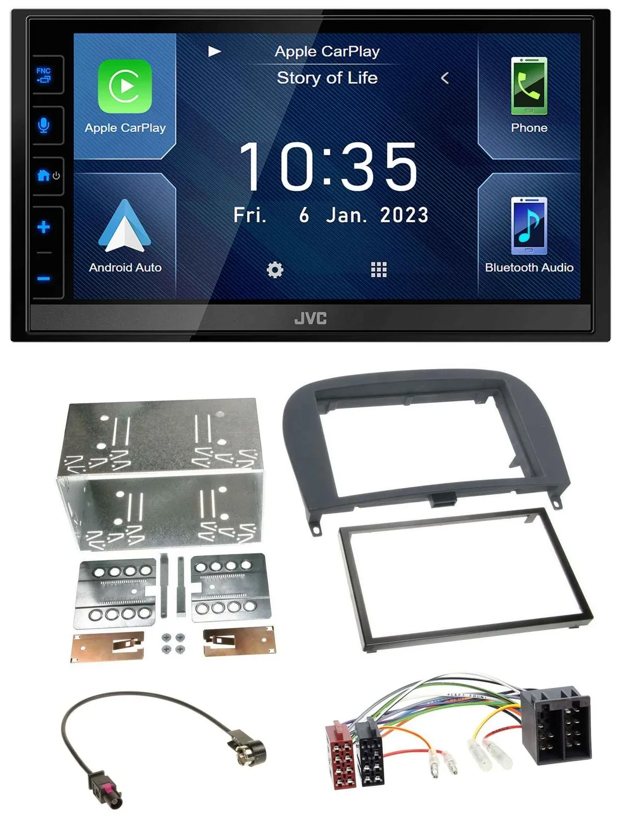 JVC DAB Bluetooth MP3 USB 2DIN Autoradio für Mercedes SL-Klasse 2001-2011 R230
