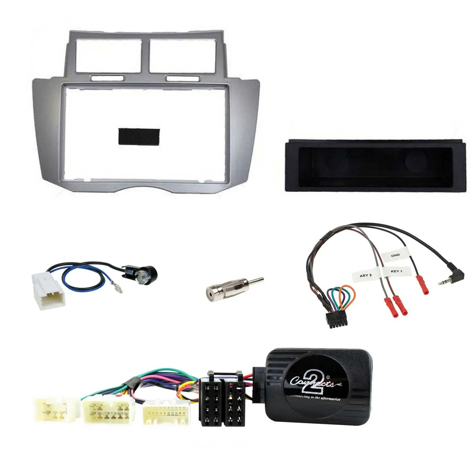 Radioset Lenkradadapter DIN Autoradio für Toyota Yaris 2007-2011 silber