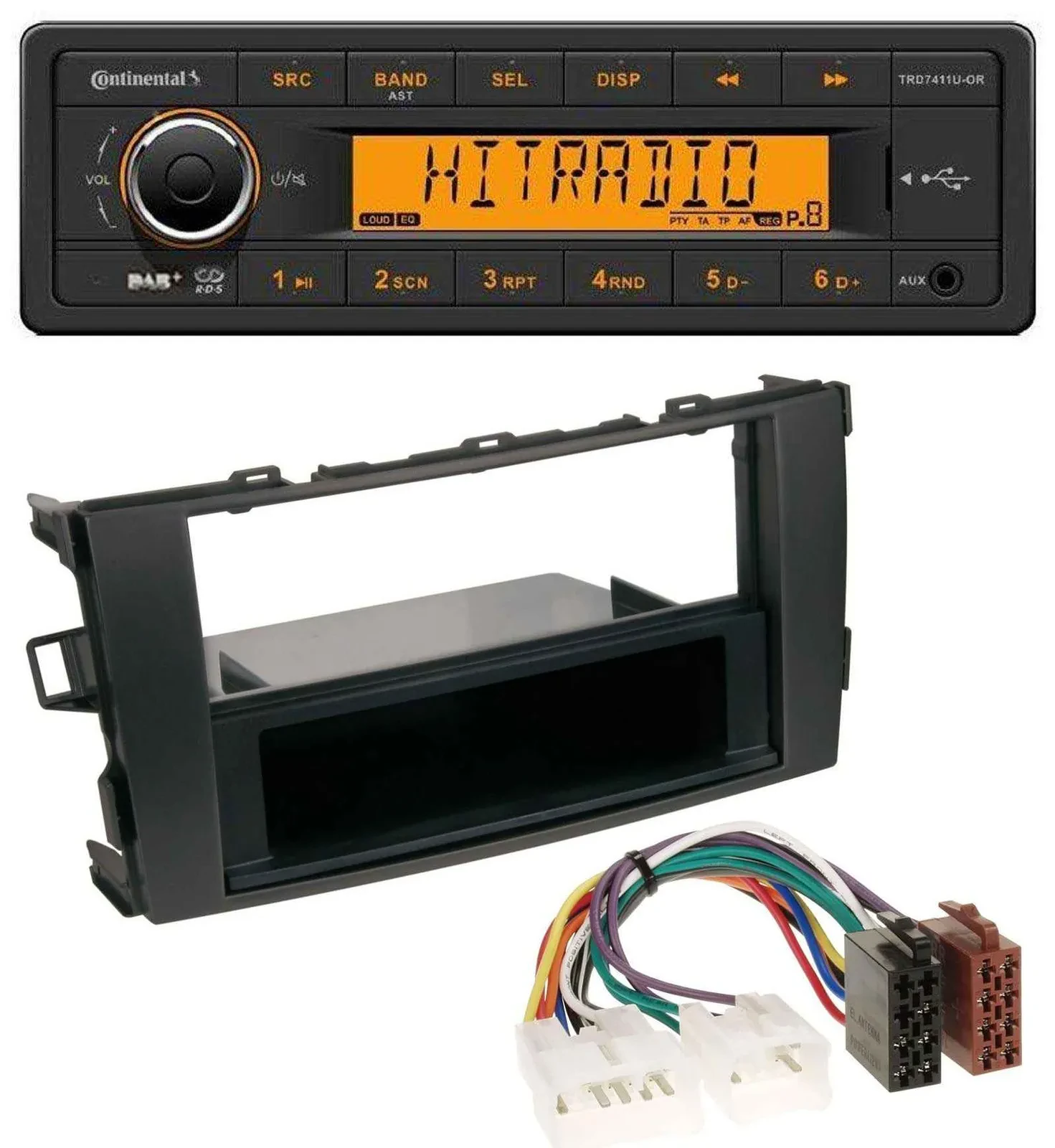 Автомагнитола для Toyota Auris Continental 1-DIN DAB, MP3, AUX, USB