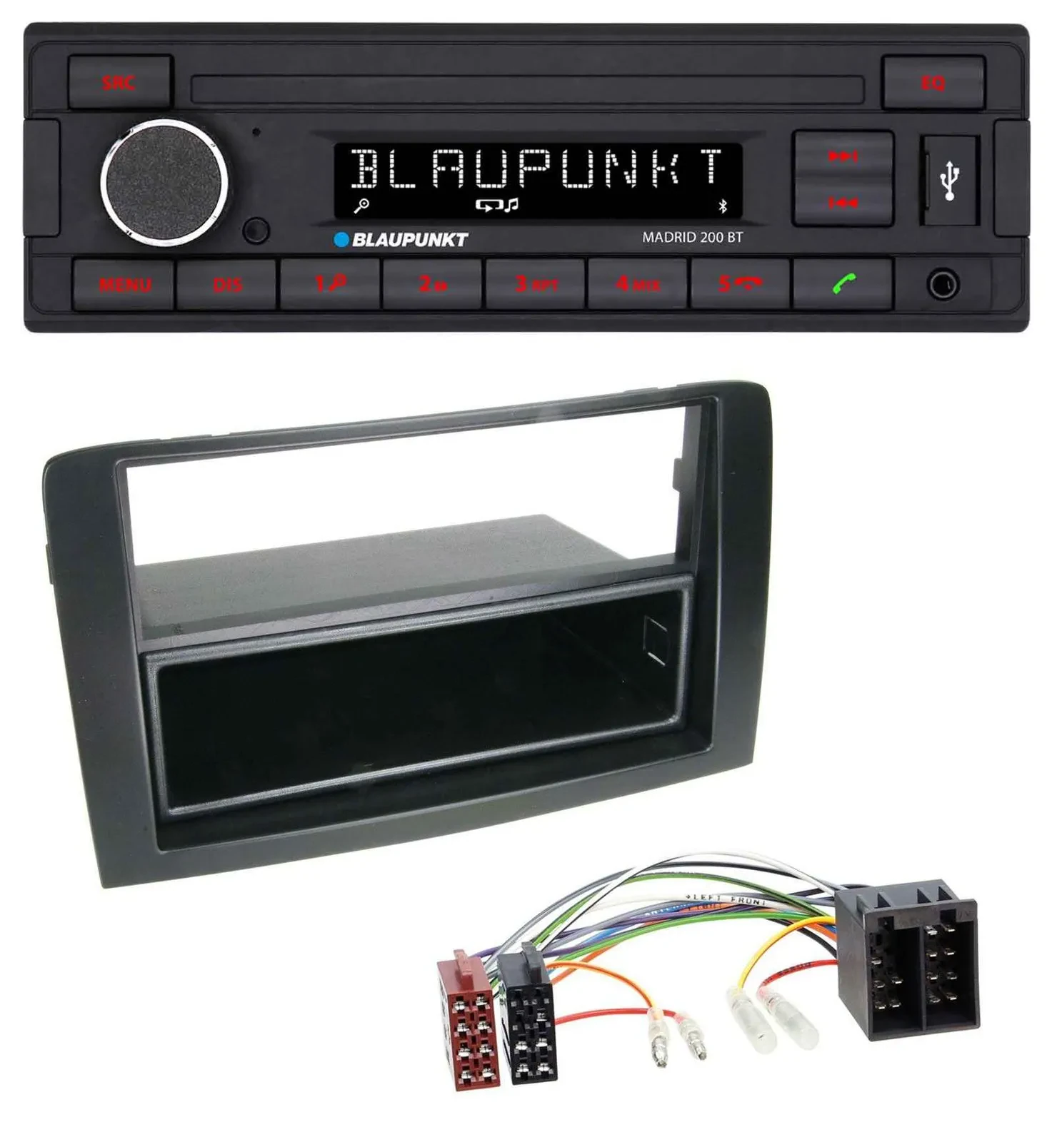 Автомагнитола для Fiat Idea (2003–2011) Blaupunkt USB, AUX, Bluetooth, MP3 черная