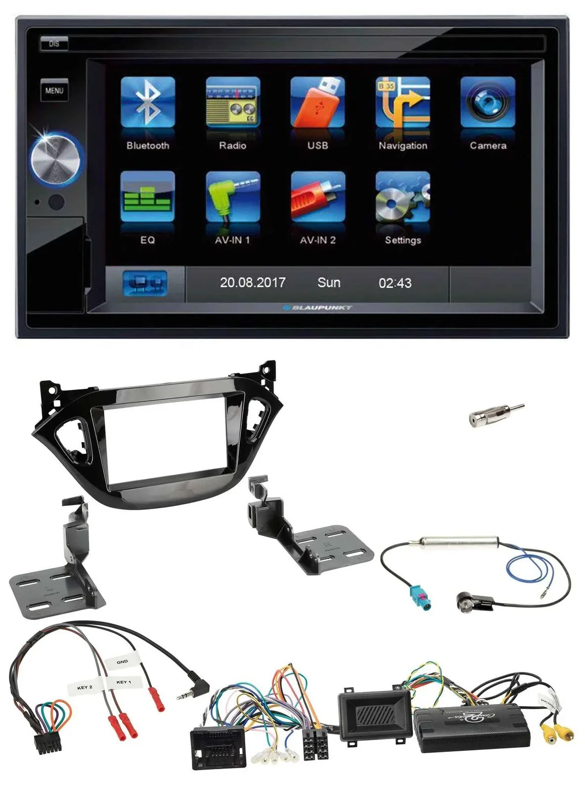 Blaupunkt Lenkrad USB Bluetooth TMC 2DIN Navigation für Opel Adam Corsa E 2017-2