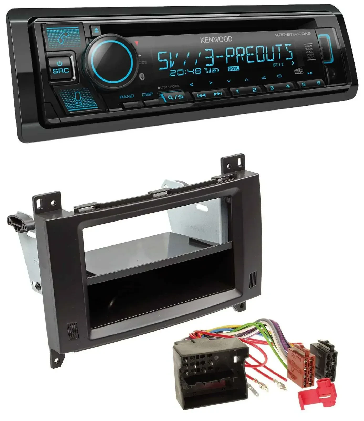 Автомагнитола для Mercedes A-/B-Class и Vito Kenwood Bluetooth USB CD MP3 DAB