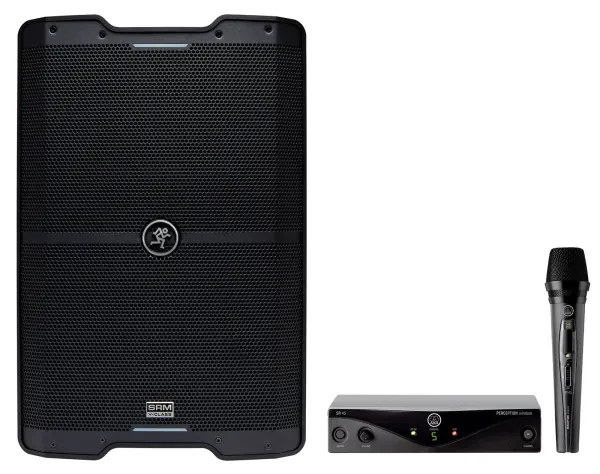 Mackie SRM210 V-Class 10” 2000w Bluetooth Active PA DJ Speaker+AKG Wireless Mic