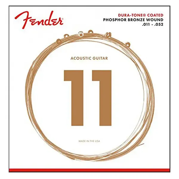 Струны для акустической гитары FENDER 860CL PHOSPHOR BRONZE COATED 11-52