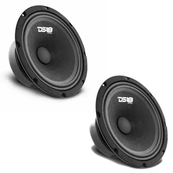 DS18 PRO-GM8 380W RMS 8" 8-Ohm Midrange Car Speakers (Pair)