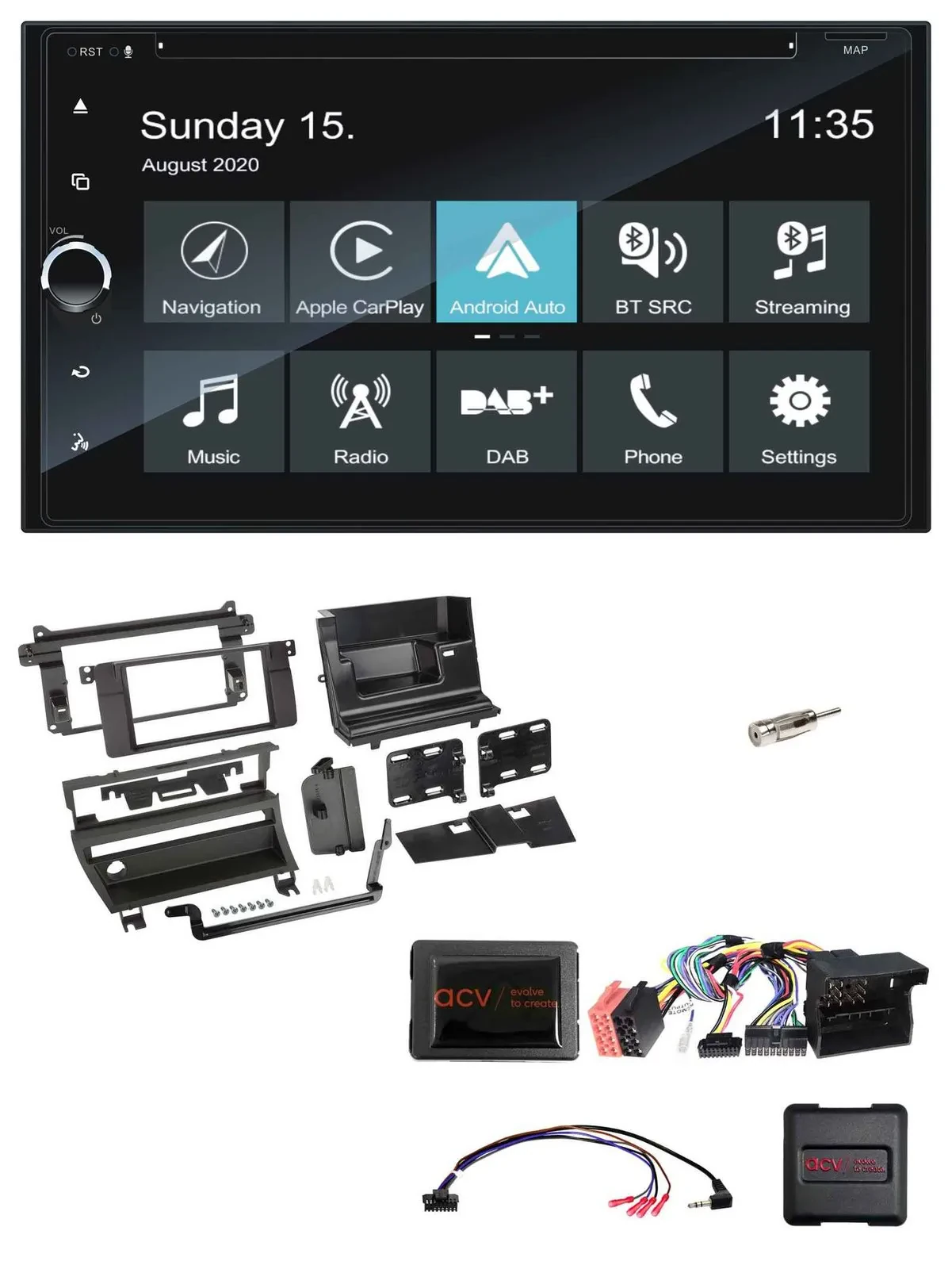 Blaupunkt 2DIN Lenkrad TMC Bluetooth USB DAB Navigation für BMW 3er E46 02-06 1