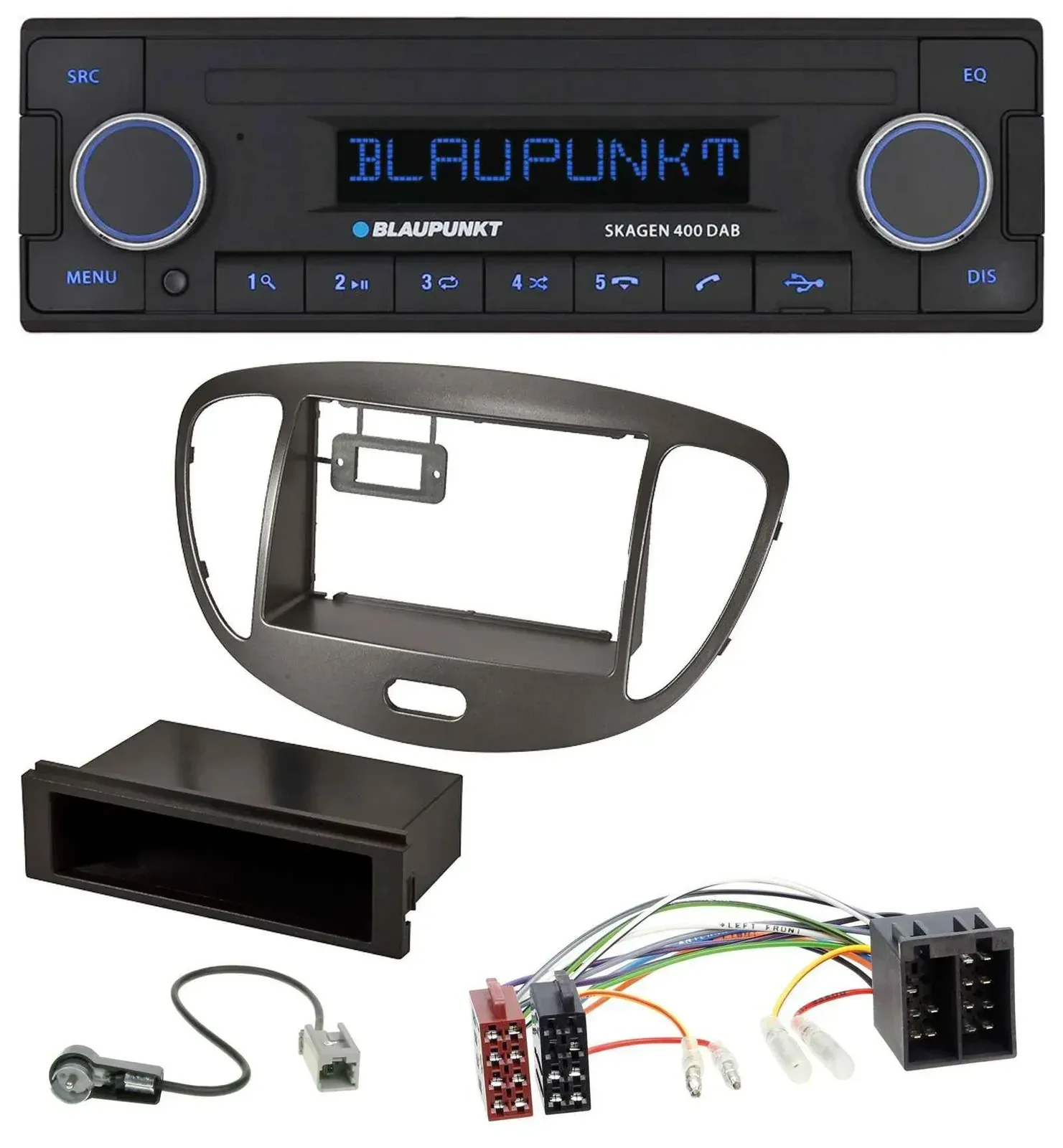 Blaupunkt DAB USB Bluetooth MP3 Autoradio für Hyundai i10 2008-2013 dunkelsilber