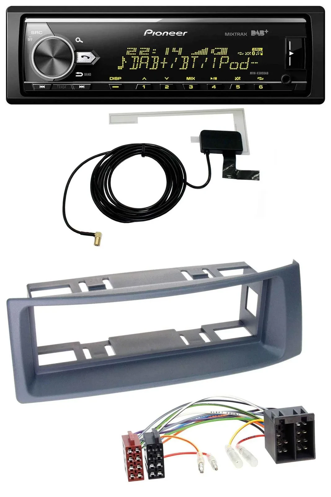 Pioneer Bluetooth DAB USB MP3 Autoradio für Renault Scenic Megane bis 03 grau