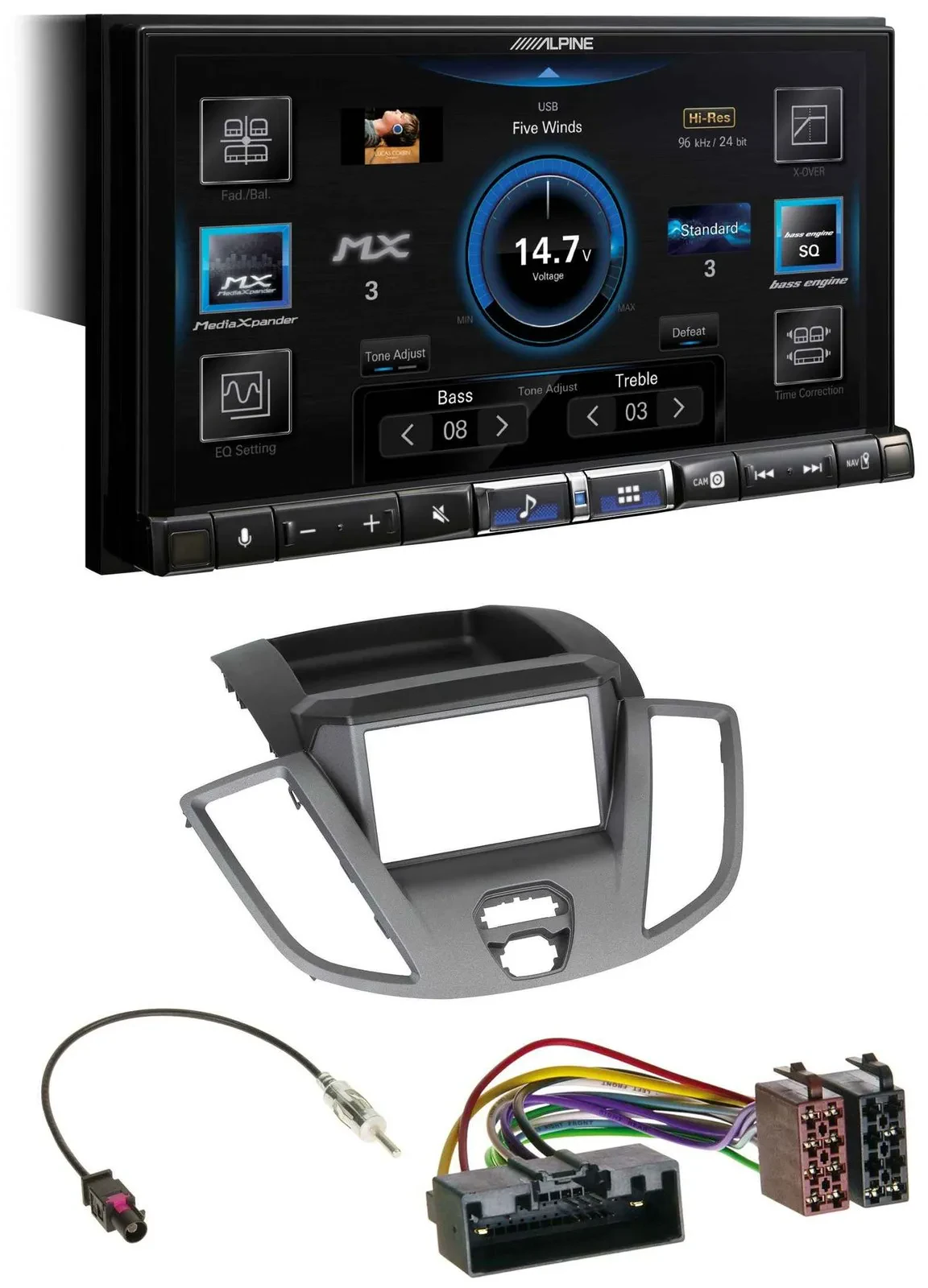 Alpine DAB 2DIN USB Bluetooth MP3 Autoradio für Ford Transit V363 2014-2018