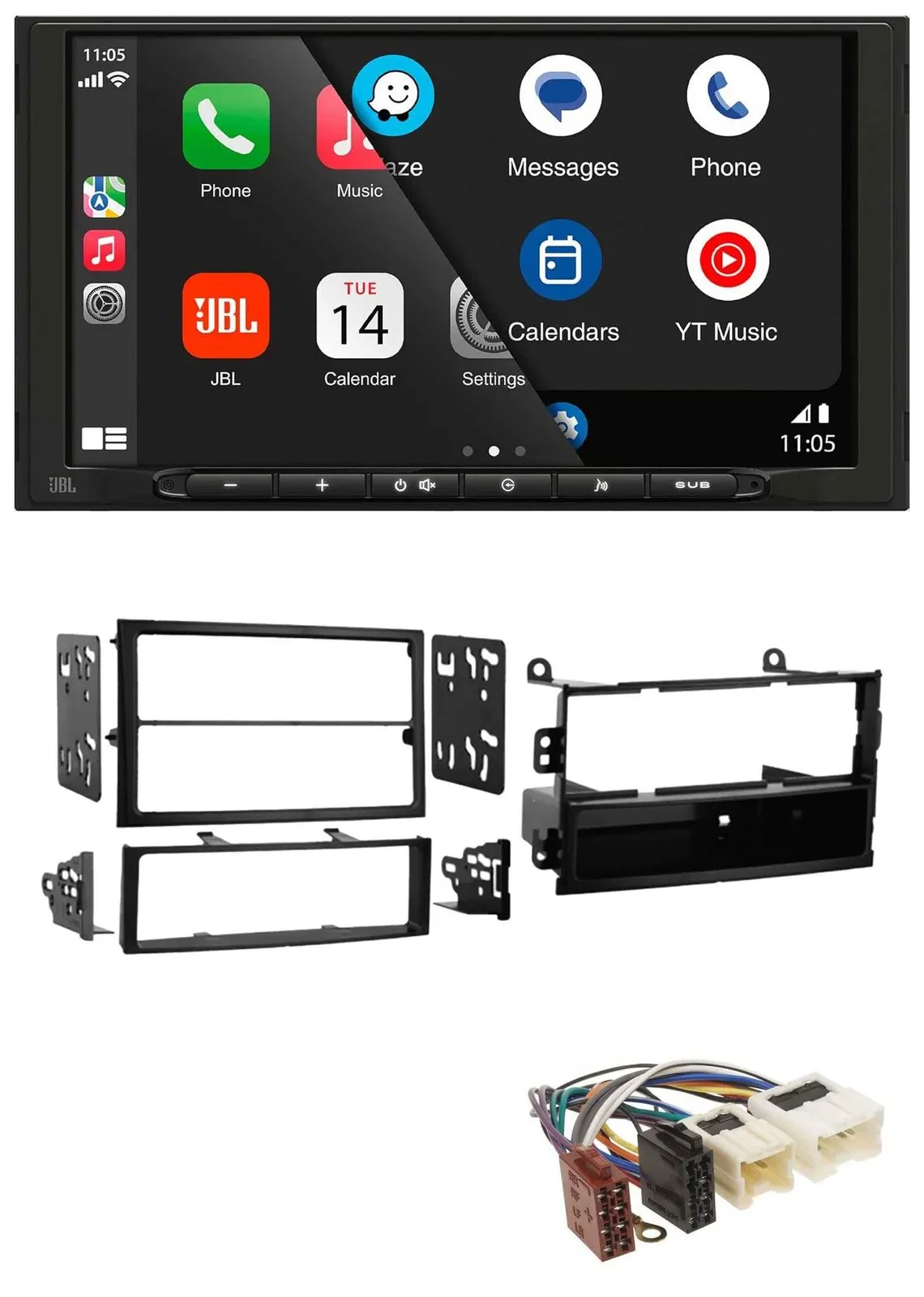 Автомагнитола для Nissan 350Z Roadster 2002–2005 JBL 2-DIN, DAB, Bluetooth, USB, MP3
