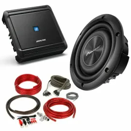 Сабвуфер пассивный Pioneer TS-A2000LD2 8" двухкатушечный + усилитель моноблок Alpine + комплект проводов (набор)