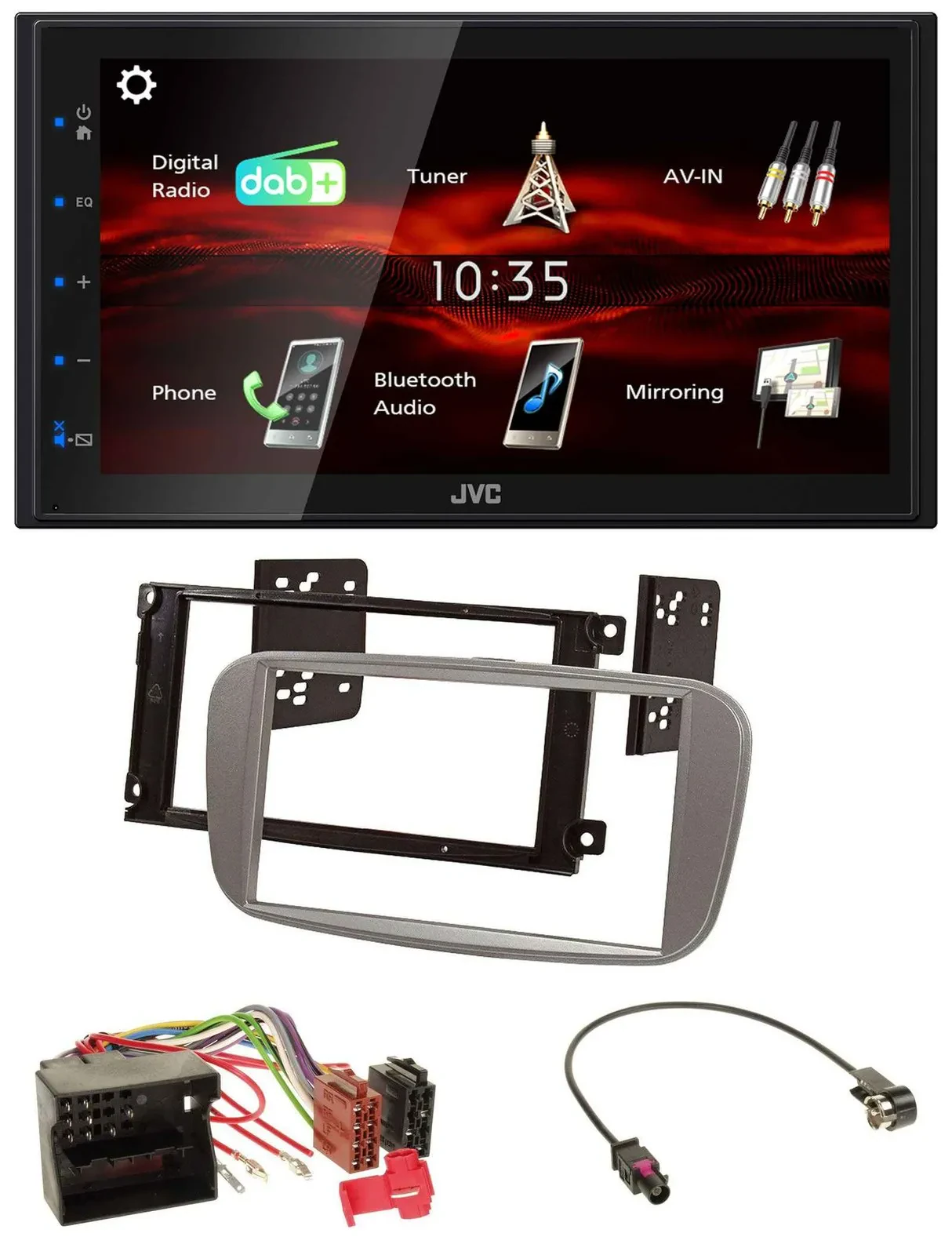 JVC USB Bluetooth MP3 DAB 2DIN Autoradio für Ford Mondeo 07-14 S-Max silber
