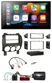 Автомагнитола для Mazda 2 (2007–2014) Pioneer 2DIN, DAB, Bluetooth, USB, совместимая с кнопками на руле