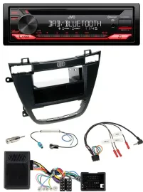 JVC CD DAB USB Bluetooth Lenkrad Autoradio für Opel Insignia ab 08 schwarz