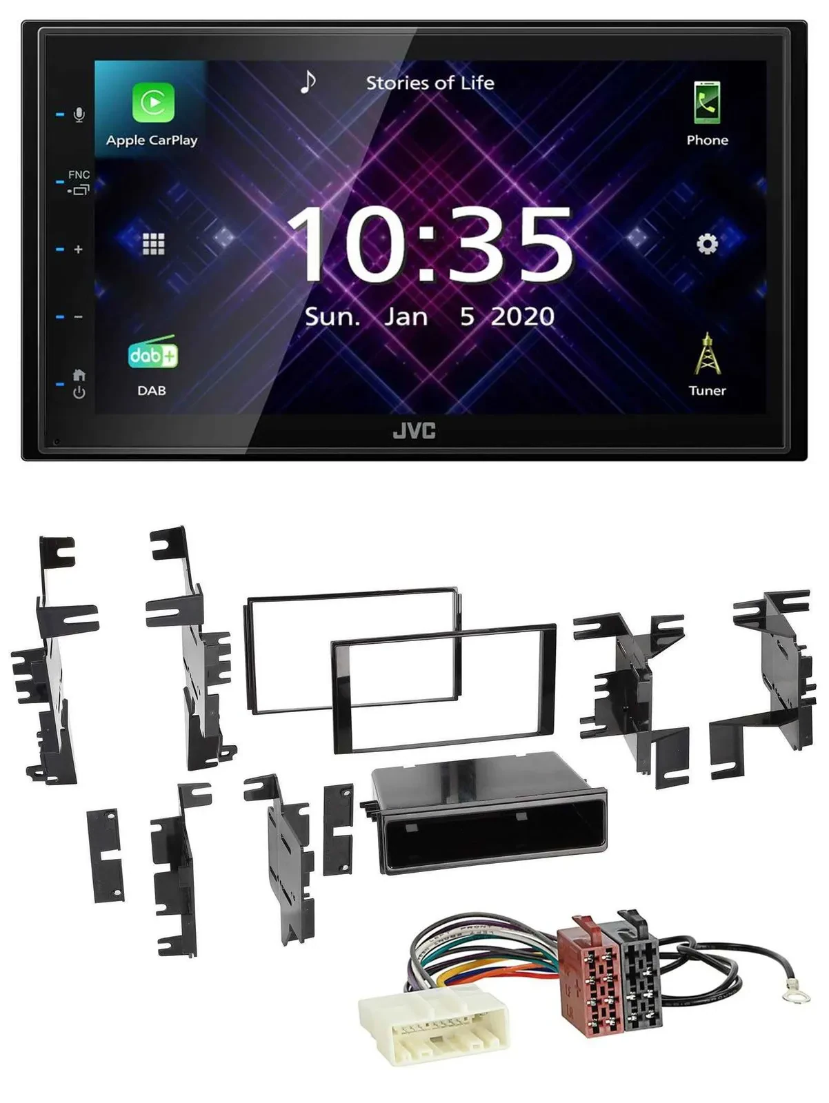 Автомагнитола JVC 2 DIN, DAB, MP3, Bluetooth, USB для Nissan Versa (с 2007), Xterra (с 2013)