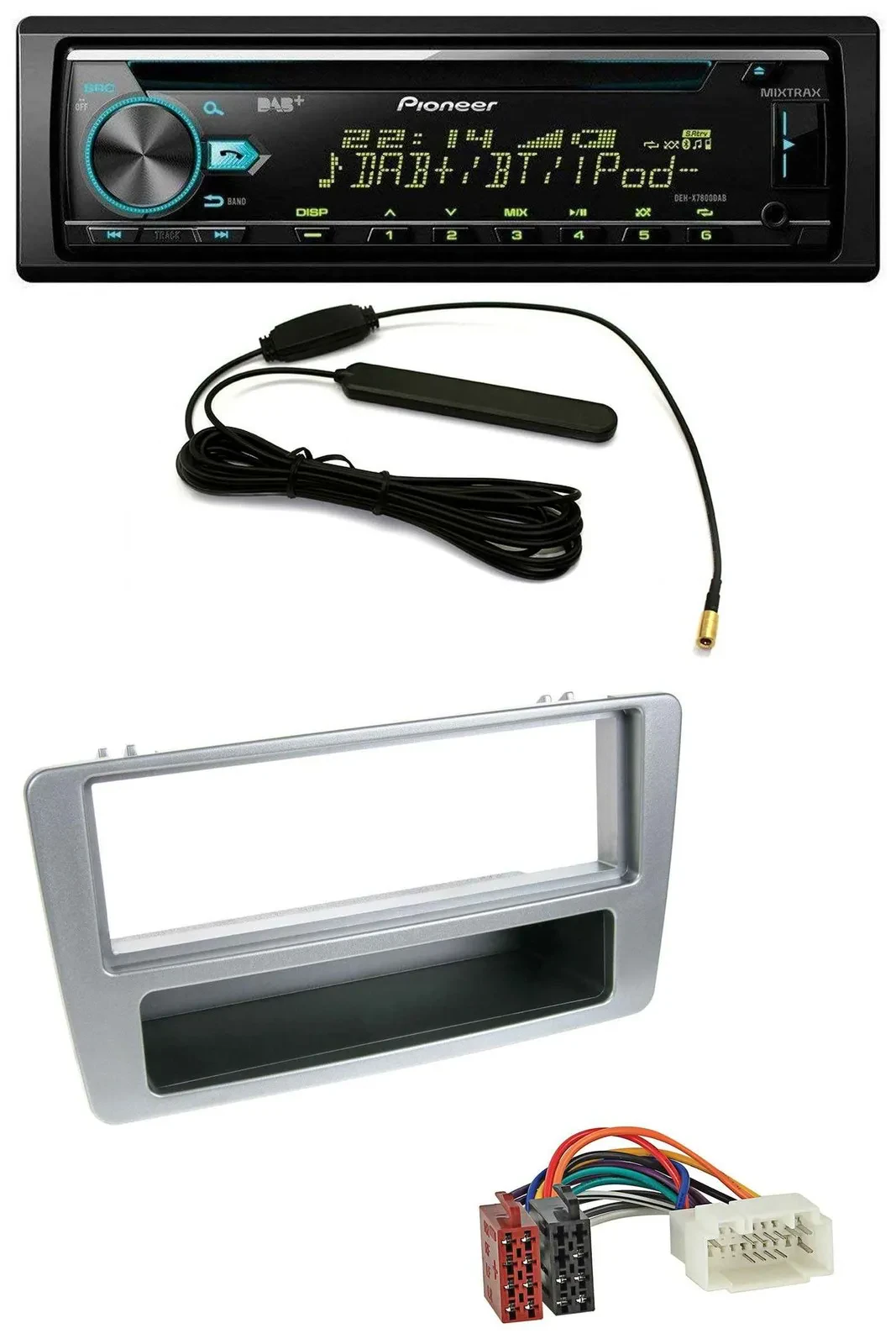 Pioneer CD MP3 AUX DAB USB Autoradio für Honda Civic 01-03 silber man. Klima.