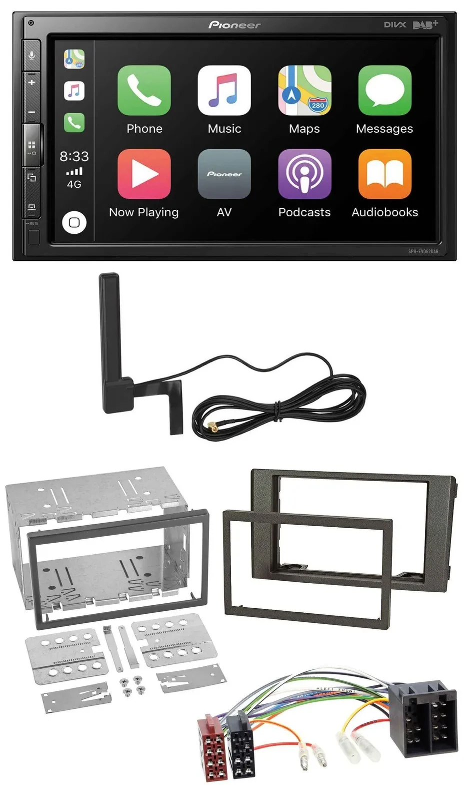 Автомагнитола Pioneer 2-DIN USB Bluetooth DAB MP3 для Iveco Daily (2006–2014) темно-серая