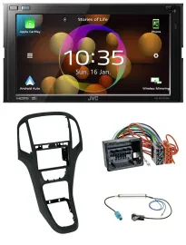 JVC DAB MP3 2DIN Bluetooth USB Autoradio für Opel Astra J ab 12/09 Perlschwarz