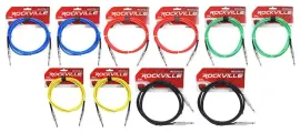 Инструментальный кабель Rockville RCGT6.0 Multicolor 1.8 м (10 штук)