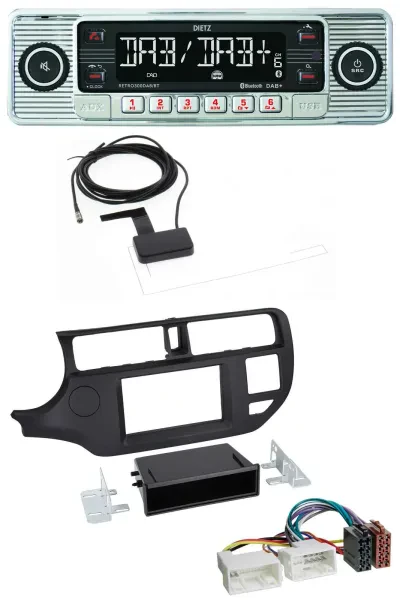 Dietz Bluetooth USB MP3 DAB Autoradio für Kia Rio (UB 2011-2014) schwarz