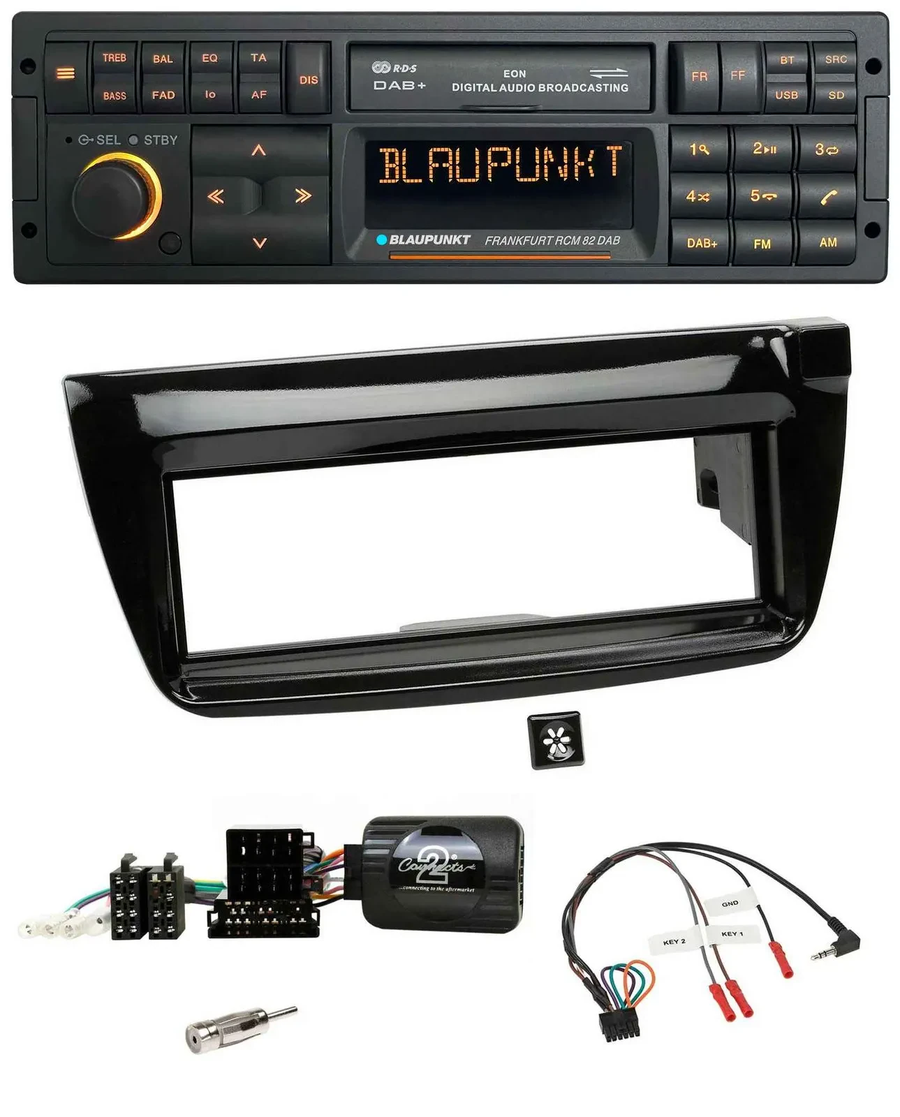 Blaupunkt USB DAB SD Lenkrad Bluetooth Autoradio für Fiat Doblo 2012-2015 piano