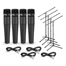 Инструментальный микрофон Shure SM57 Mic Four Pack with Cables & Stands
