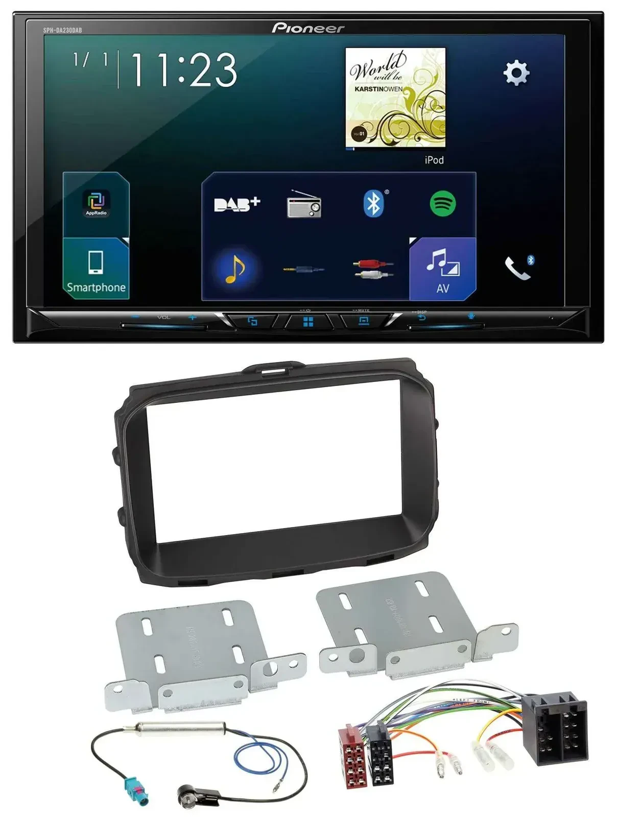 Автомагнитола Pioneer 2DIN, MP3, Bluetooth, USB, DAB, ISO, для Alfa Romeo Giulietta 2013–2021