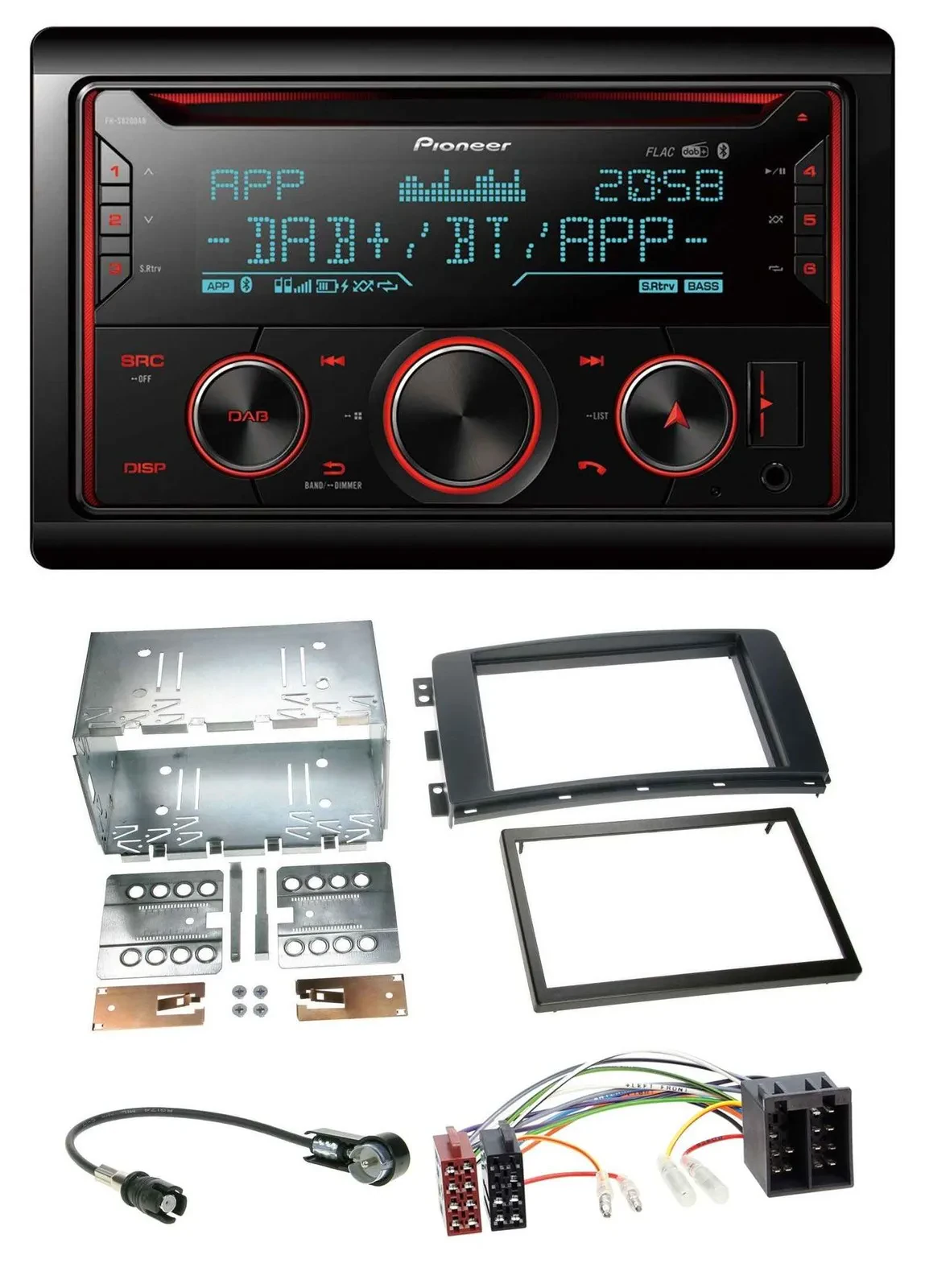 Pioneer 2DIN DAB MP3 Bluetooth USB CD Autoradio für Smart ForFour 04-06 ForTwo 0